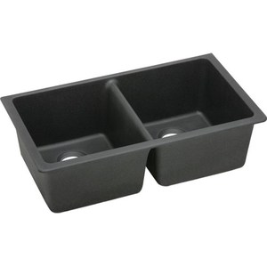 EELGU3322BK0 Quartz Classic White/Color Undermount - Double Bowl Kitchen Sink - Black EELGU3322BK0 Quartz Classic White/Color Undermount - Double Bowl Kitchen Sink - Black