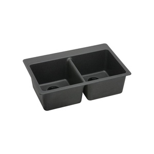 EELG3322BK0 Quartz Classic White/Color Double Bowl Kitchen Sink - Black EELG3322BK0 Quartz Classic White/Color Double Bowl Kitchen Sink - Black