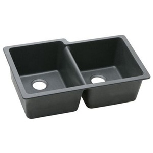 EELGU250RBK0 Quartz Classic White/Color Undermount - Double Bowl Kitchen Sink - Black EELGU250RBK0 Quartz Classic White/Color Undermount - Double Bowl Kitchen Sink - Black