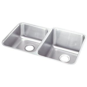 EELUH3120L Lustertone Stainless Steel Undermount - Double Bowl Kitchen Sink - Stainless Steel EELUH3120L Lustertone Stainless Steel Undermount - Double Bowl Kitchen Sink - Stainless Steel