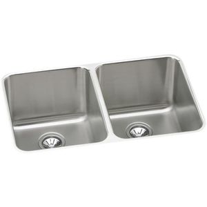 EELUH322010 Gourmet Stainless Steel Undermount - Double Bowl Kitchen Sink - Stainless Steel EELUH322010 Gourmet Stainless Steel Undermount - Double Bowl Kitchen Sink - Stainless Steel