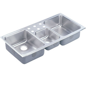 ELCR43224 Lustertone Triple Bowl Sink Kitchen Sink - Stainless Steel ELCR43224 Lustertone Triple Bowl Sink Kitchen Sink - Stainless Steel