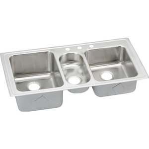 ELGR43222 Gourmet Triple Bowl Sink Kitchen Sink - Stainless Steel ELGR43222 Gourmet Triple Bowl Sink Kitchen Sink - Stainless Steel