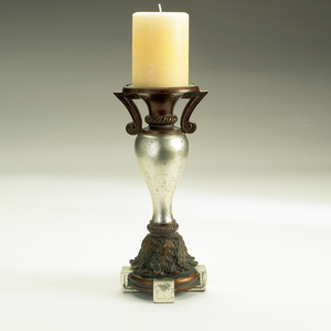 E13637019 Laurel Candle Holder Accent - Pewter / Antique Bronze E13637019 Laurel Candle Holder Accent - Pewter / Antique Bronze
