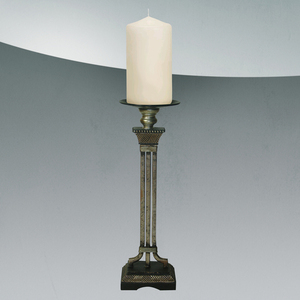 E13670016 Gemini Candle Holder Accent - Antique Rust / Copper / Silver E13670016 Gemini Candle Holder Accent - Antique Rust / Copper / Silver