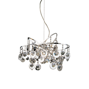 E16479012 Nimah Mid Sized Chandelier Chandelier - Chrome with Asfour Crystal E16479012 Nimah Mid Sized Chandelier Chandelier - Chrome with Asfour Crystal