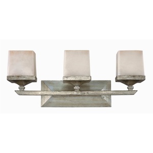 FFR59193SLF San Simeon 3 Bulb Bathroom Lighting - Silver Leaf FFR59193SLF San Simeon 3 Bulb Bathroom Lighting - Silver Leaf