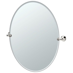 G4589LG Laurel Avenue Oval Mirror - Polished Nickel G4589LG Laurel Avenue Oval Mirror - Polished Nickel