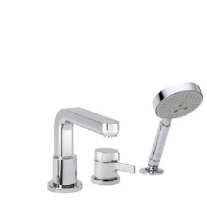 H04126000/H04124181 Metris S Deck Mount With Handshower Tub Faucet - Chrome H04126000/H04124181 Metris S Deck Mount With Handshower Tub Faucet - Chrome