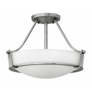 H3220ANLED Hathaway Semi Flush Mount Ceiling Light - Antique Nickel / White H3220ANLED Hathaway Semi Flush Mount Ceiling Light - Antique Nickel / White