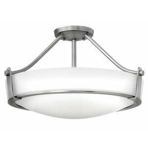 H3221ANLED Hathaway Semi Flush Mount Ceiling Light - Antique Nickel / White H3221ANLED Hathaway Semi Flush Mount Ceiling Light - Antique Nickel / White