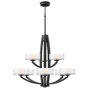 H3878SK Meridian Large Foyer Chandelier Chandelier - Satin Black H3878SK Meridian Large Foyer Chandelier Chandelier - Satin Black