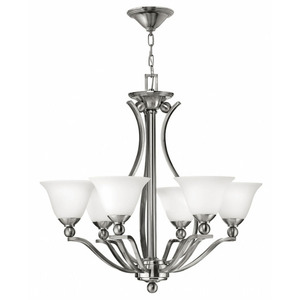 H4656BN Bolla Mid Sized Chandelier Chandelier - Brushed Nickel / Opal H4656BN Bolla Mid Sized Chandelier Chandelier - Brushed Nickel / Opal
