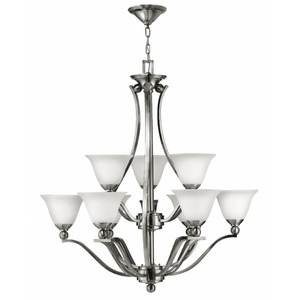 H4657BN Bolla Large Foyer Chandelier Chandelier - Brushed Nickel / Opal H4657BN Bolla Large Foyer Chandelier Chandelier - Brushed Nickel / Opal