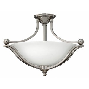H4669BN Bolla Semi Flush Mount Ceiling Light - Brushed Nickel / Opal H4669BN Bolla Semi Flush Mount Ceiling Light - Brushed Nickel / Opal