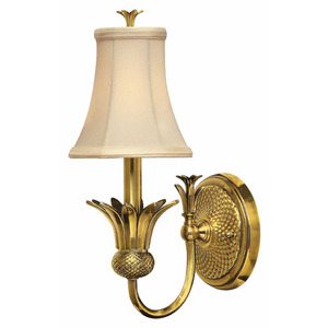 H4880BB Plantation 1 Bulb Wall Sconce - Burnished Brass H4880BB Plantation 1 Bulb Wall Sconce - Burnished Brass