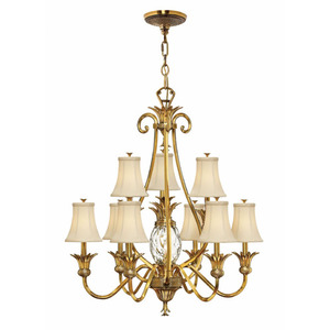 H4887BB Plantation Large Foyer Chandelier Chandelier - Burnished Brass H4887BB Plantation Large Foyer Chandelier Chandelier - Burnished Brass