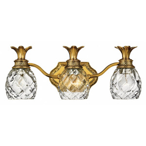 H5313BB Plantation 3 Bulb Bathroom Lighting - Burnished Brass H5313BB Plantation 3 Bulb Bathroom Lighting - Burnished Brass