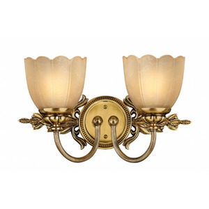 H5392BB Isabella 2 Bulb Bathroom Lighting - Burnished Brass H5392BB Isabella 2 Bulb Bathroom Lighting - Burnished Brass