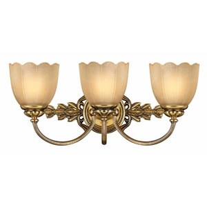 H5393BB Isabella 3 Bulb Bathroom Lighting - Burnished Brass H5393BB Isabella 3 Bulb Bathroom Lighting - Burnished Brass