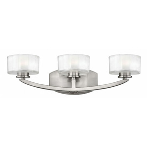 H5593BN Meridian 3 Bulb Bathroom Lighting - Brushed Nickel H5593BN Meridian 3 Bulb Bathroom Lighting - Brushed Nickel