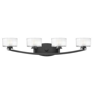 H5594SK Meridian 4 or More Bulb Bathroom Lighting - Satin Black H5594SK Meridian 4 or More Bulb Bathroom Lighting - Satin Black