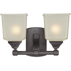 HUD2242SN Lakeland 2 Bulb Bathroom Lighting - Satin Nickel HUD2242SN Lakeland 2 Bulb Bathroom Lighting - Satin Nickel