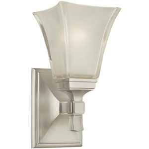 HUD1171SN Kirkland 1 Bulb Wall Sconce - Satin Nickel HUD1171SN Kirkland 1 Bulb Wall Sconce - Satin Nickel