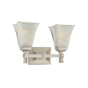 HUD1172SN Kirkland 2 Bulb Bathroom Lighting - Satin Nickel HUD1172SN Kirkland 2 Bulb Bathroom Lighting - Satin Nickel