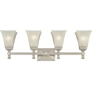 HUD1174SN Kirkland 4 or More Bulb Bathroom Lighting - Satin Nickel HUD1174SN Kirkland 4 or More Bulb Bathroom Lighting - Satin Nickel