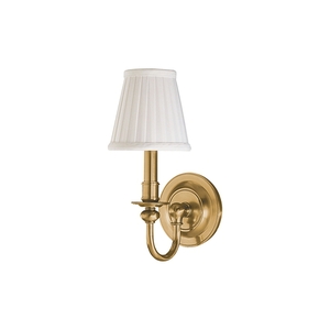 HUD1901AGB Newport 1 Bulb Wall Sconce - Aged Brass HUD1901AGB Newport 1 Bulb Wall Sconce - Aged Brass