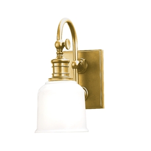 HUD1971AGB Keswick 1 Bulb Wall Sconce - Aged Brass HUD1971AGB Keswick 1 Bulb Wall Sconce - Aged Brass