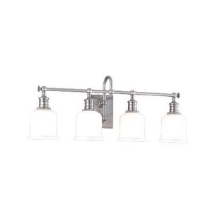 HUD1974SN Keswick 4 or More Bulb Bathroom Lighting - Satin Nickel HUD1974SN Keswick 4 or More Bulb Bathroom Lighting - Satin Nickel
