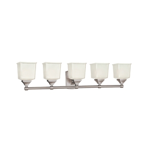 HUD2245SN Lakeland 4 or More Bulb Bathroom Lighting - Satin Nickel HUD2245SN Lakeland 4 or More Bulb Bathroom Lighting - Satin Nickel