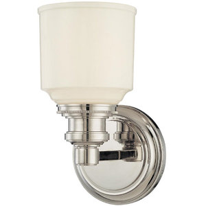 HUD3401PN Windham 1 Bulb Wall Sconce - Polished Nickel HUD3401PN Windham 1 Bulb Wall Sconce - Polished Nickel