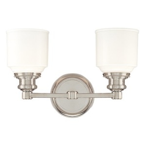 HUD3402PN Windham 2 Bulb Bathroom Lighting - Polished Nickel HUD3402PN Windham 2 Bulb Bathroom Lighting - Polished Nickel