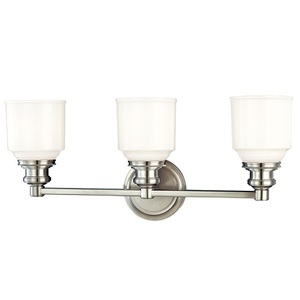 HUD3403PN Windham 3 Bulb Bathroom Lighting - Polished Nickel HUD3403PN Windham 3 Bulb Bathroom Lighting - Polished Nickel
