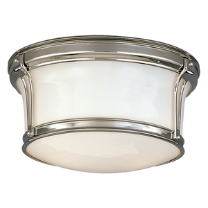 HUD6510PN Newport Flush Mount Ceiling Light - Polished Nickel HUD6510PN Newport Flush Mount Ceiling Light - Polished Nickel