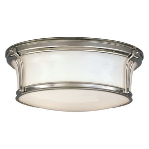 HUD6513PN Newport Flush Mount Ceiling Light - Polished Nickel HUD6513PN Newport Flush Mount Ceiling Light - Polished Nickel