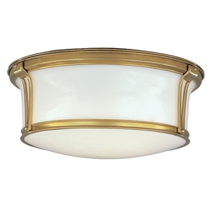 HUD6515AGB Newport Flush Mount Ceiling Light - Aged Brass HUD6515AGB Newport Flush Mount Ceiling Light - Aged Brass