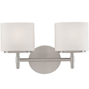 HUD8902SN Trinity 2 Bulb Bathroom Lighting - Satin Nickel HUD8902SN Trinity 2 Bulb Bathroom Lighting - Satin Nickel
