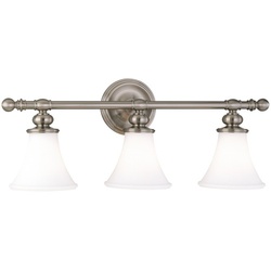 HUD4503PN Weston 3 Bulb Bathroom Lighting - Polished Nickel HUD4503PN Weston 3 Bulb Bathroom Lighting - Polished Nickel