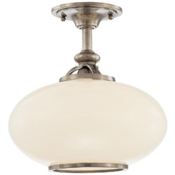 HUD9812FPN Canton Semi Flush Mount Ceiling Light - Polished Nickel HUD9812FPN Canton Semi Flush Mount Ceiling Light - Polished Nickel