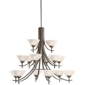 KK1681OZW Olympia Large Foyer Chandelier Chandelier - Olde Bronze / Satin Etched KK1681OZW Olympia Large Foyer Chandelier Chandelier - Olde Bronze / Satin Etched