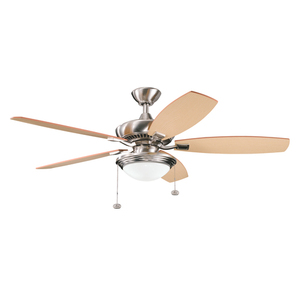 KK300016BSS Canfield Large Fan (52'' to 59'') Ceiling Fan - Brushed Stainless Steel / Light Oak KK300016BSS Canfield Large Fan (52'' to 59'') Ceiling Fan - Brushed Stainless Steel / Light Oak