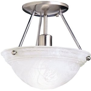 KK3121NIA Cove Molding Top Glass Semi Flush Mount Ceiling Light - Brushed Nickel / Alabaster KK3121NIA Cove Molding Top Glass Semi Flush Mount Ceiling Light - Brushed Nickel / Alabaster