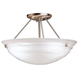 KK3122NIA Cove Molding Top Glass Semi Flush Mount Ceiling Light - Brushed Nickel / Alabaster KK3122NIA Cove Molding Top Glass Semi Flush Mount Ceiling Light - Brushed Nickel / Alabaster
