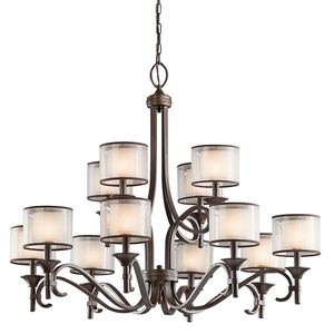 KK42383MIZ Lacey Large Foyer Chandelier Chandelier - Mission Bronze KK42383MIZ Lacey Large Foyer Chandelier Chandelier - Mission Bronze