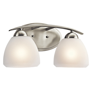 KK45118NI Calleigh 2 Bulb Bathroom Lighting - Brushed Nickel KK45118NI Calleigh 2 Bulb Bathroom Lighting - Brushed Nickel