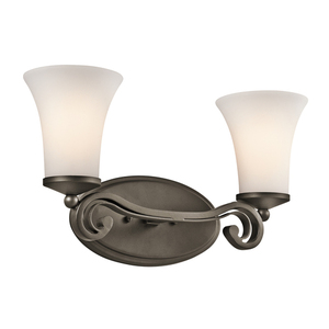 KK45301OZ Wickham 2 Bulb Bathroom Lighting - Olde Bronze KK45301OZ Wickham 2 Bulb Bathroom Lighting - Olde Bronze